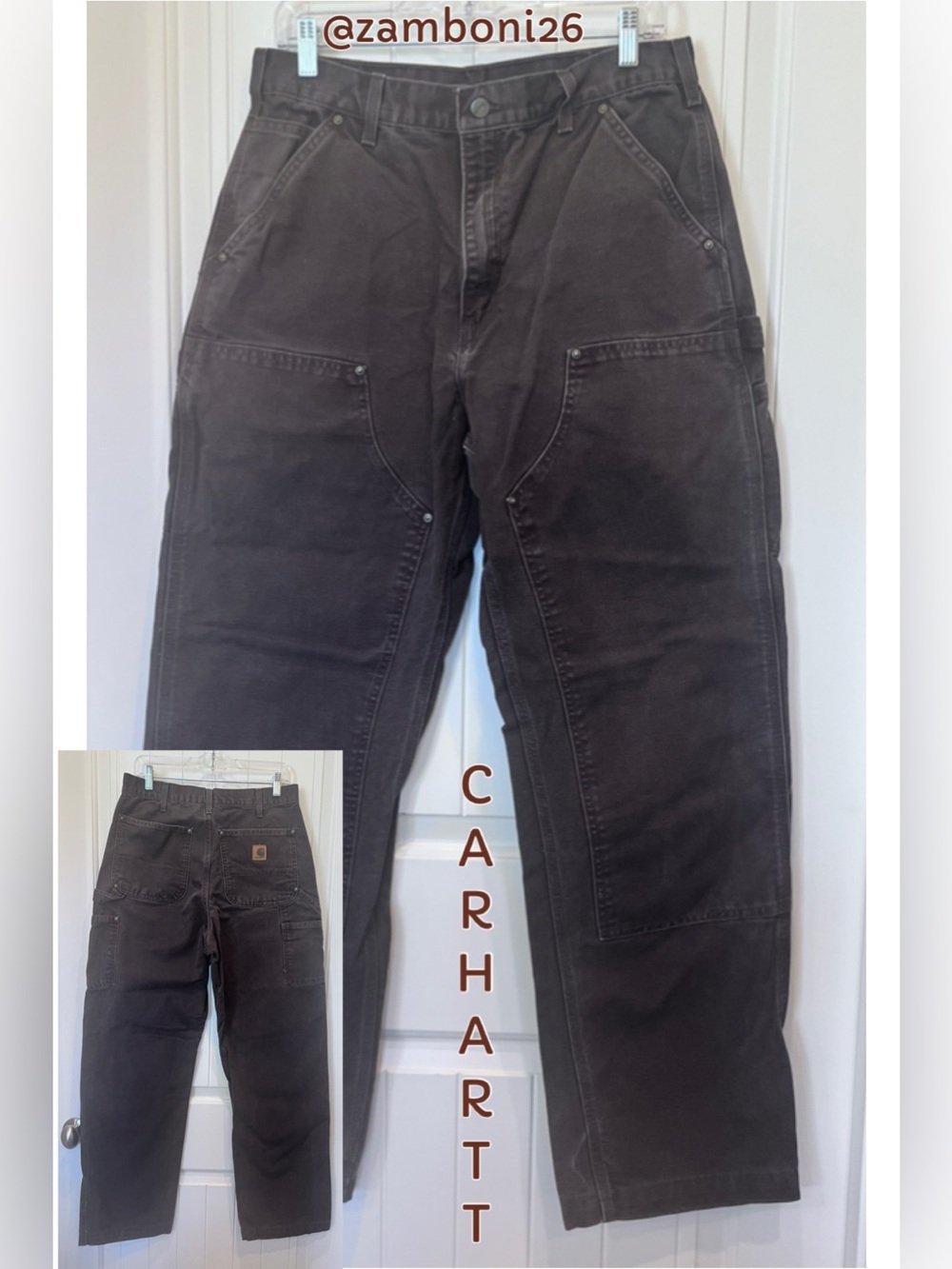 Vintage Carhartt B136 DKB 33x34 Dungaree Fit Double Knee Carpenter Utility Pant
